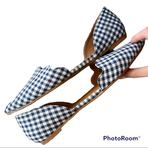 Southern Proper D’Orsay Gingham Scalloped Flats | 9 - Picture 5 of 8